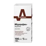 Ибупрофен-Акрихин, 100 мг/5 мл, суспензия для приема внутрь, 100 г, 1 шт, апельсин фото
